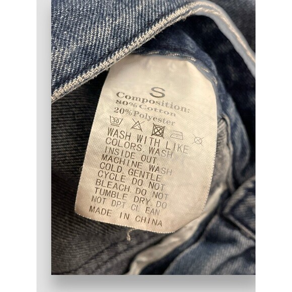 Women’s Denim Trendy High Waist Wide Leg Y2K Jeans Star Patch Pants Sz Small - Picture 7 of 7